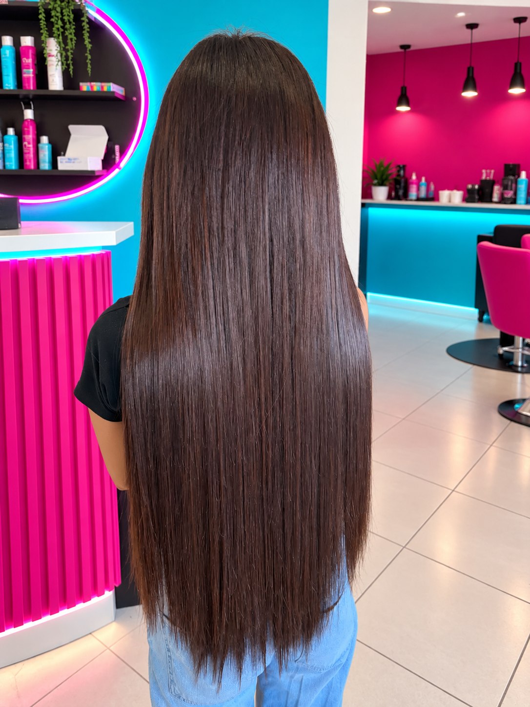 Resultado de extensiones de cabello en la misma clienta
